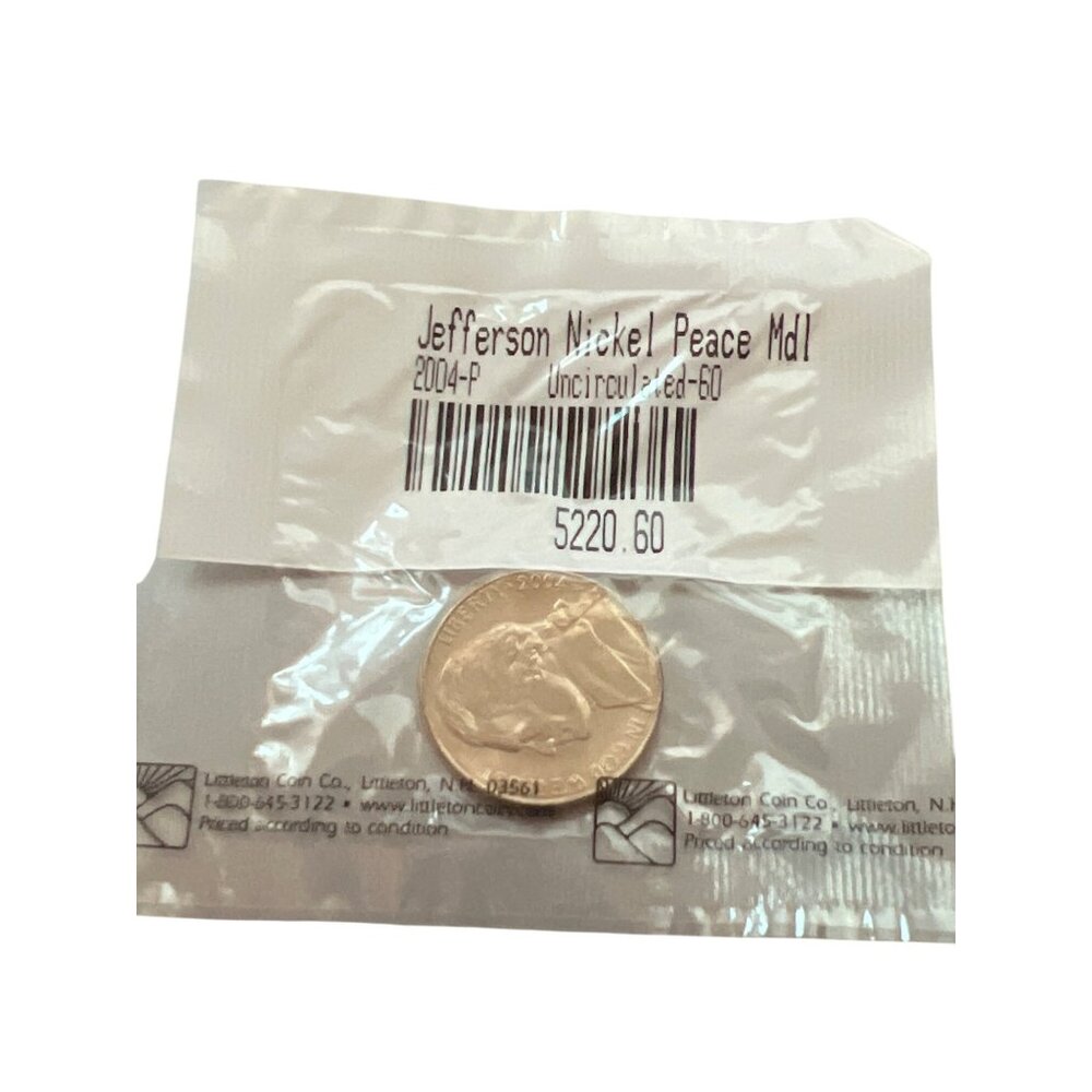 2004-P Jefferson Nickel Peace Medal Uncirculated Coin In Original Packaging